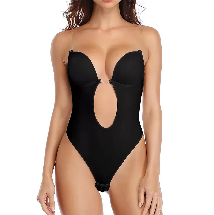 Moldeadora Sensuel Moldeadora, con espalda descubierta, sujetador acolchado de realce, Body de espalda baja, color Beige