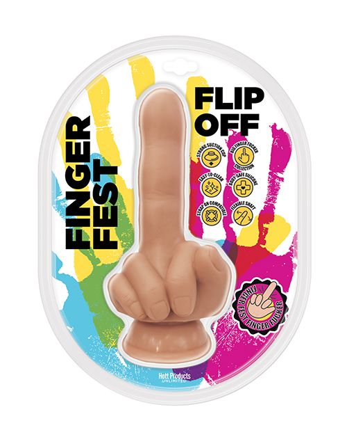 Finger Fest Flip Off Dildo - Flesh