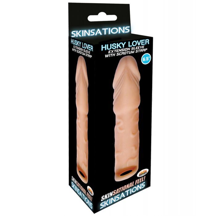 Skinsations Husky Lover 6.5&quot; Extension Sleeve w/Scrotum Strap