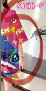Camisa oversized de dibujos animados unitalla