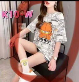 Camisa oversized de dibujos animados unitalla
