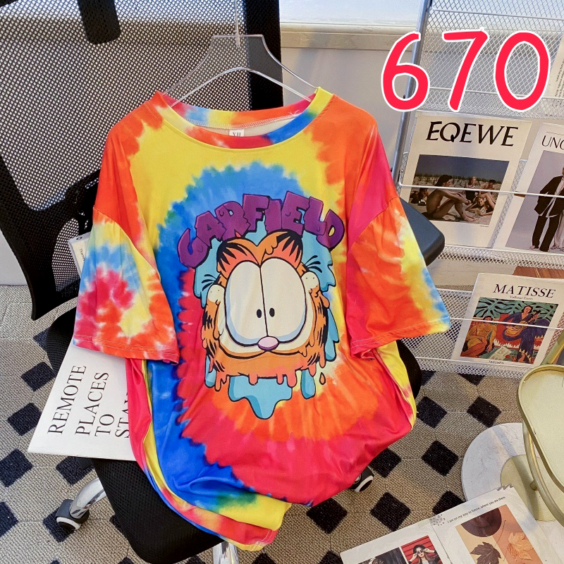 Camisa oversized de dibujos animados unitalla