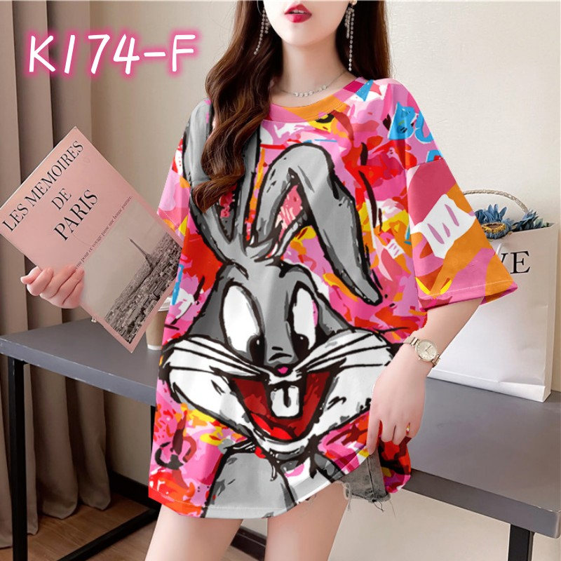Camisa oversized de dibujos animados unitalla