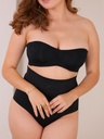 Brasier sin tirantes para mujer, de talla grande, reductor, con aros, cómodo, de silicona, antideslizante, sin relleno, sin relleno color negro