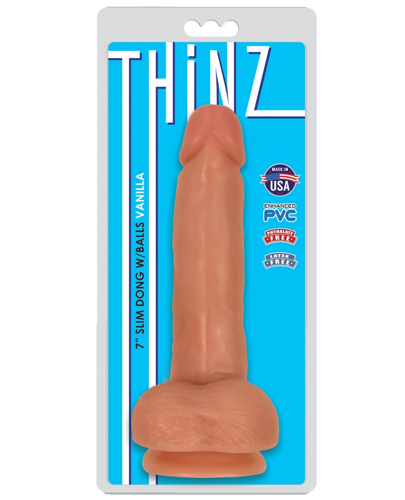 Curve Novelties Thinz 7&quot; Slim Dong w/Balls - Vanilla