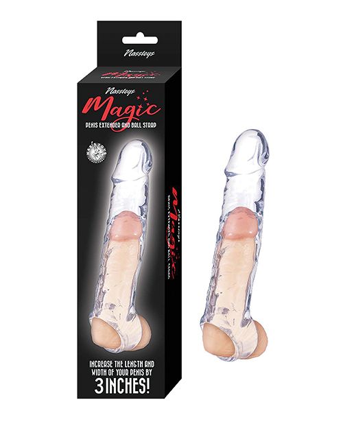 Magic 6.5" Penis Extender &amp; Ball Strap - Clear