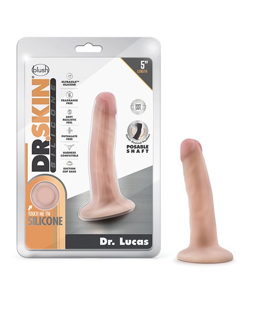 Blush Dr. Skin Silicone Dr. Lucas 5.5&quot; Dildo - Vanilla