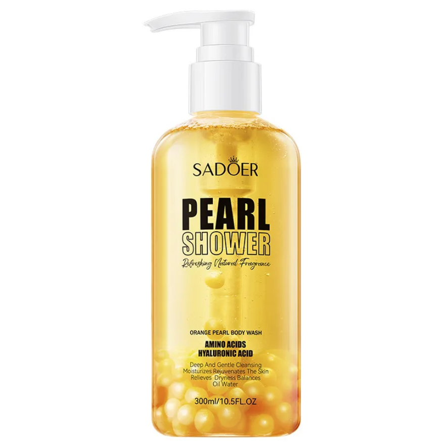 Gel de ducha corporal unisex SADOER con extracto de naranja y perlas, no irritante, pH 5,5, muy vendido.
