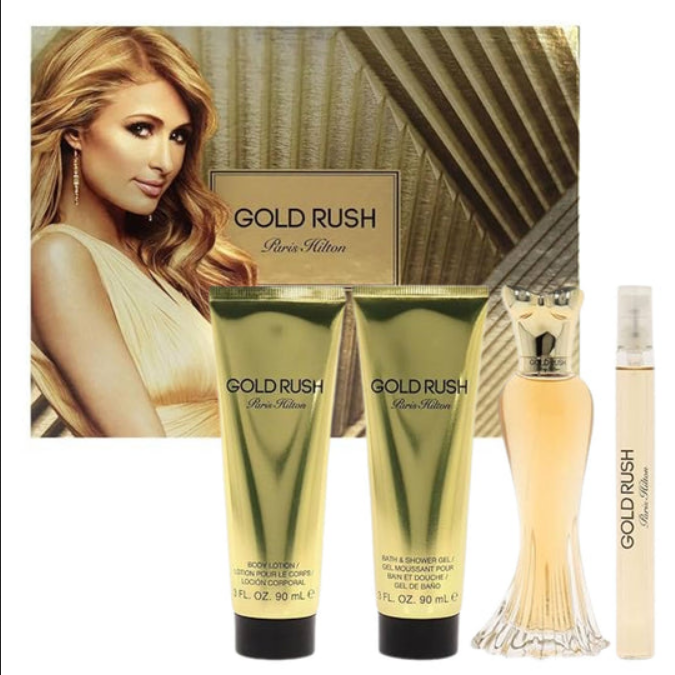 PARIS HILTON GOLD RUSH SET 4p 3.4oz W EDP SPY