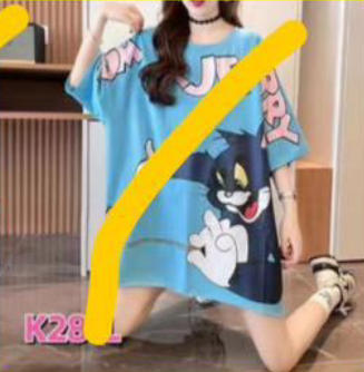 Camison oversized de dibujos animados unitalla