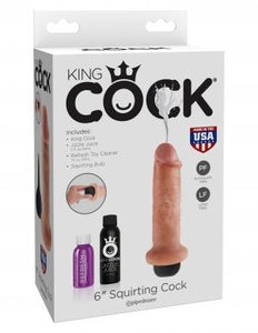 King Cock 6&quot; Squirting Cock - Flesh