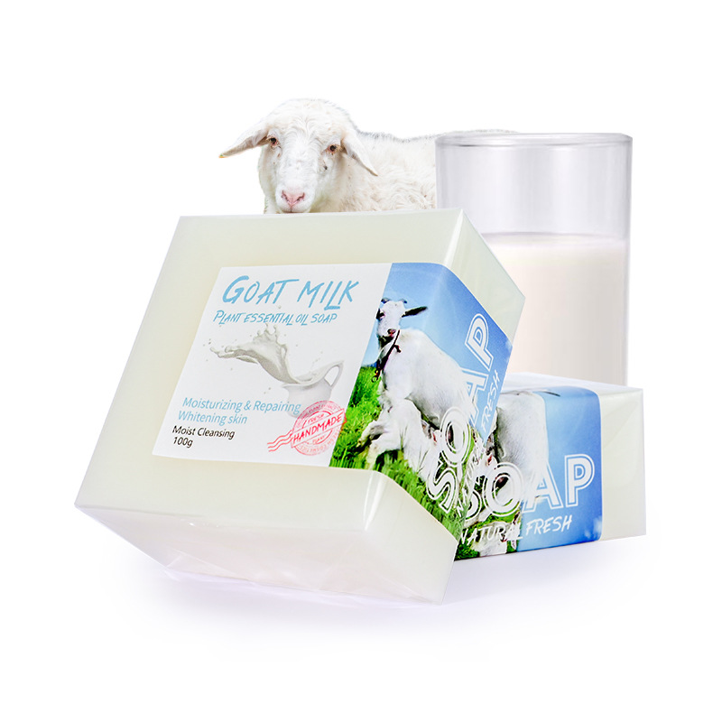 Jabón de aceite esencial de planta de leche de cabra.