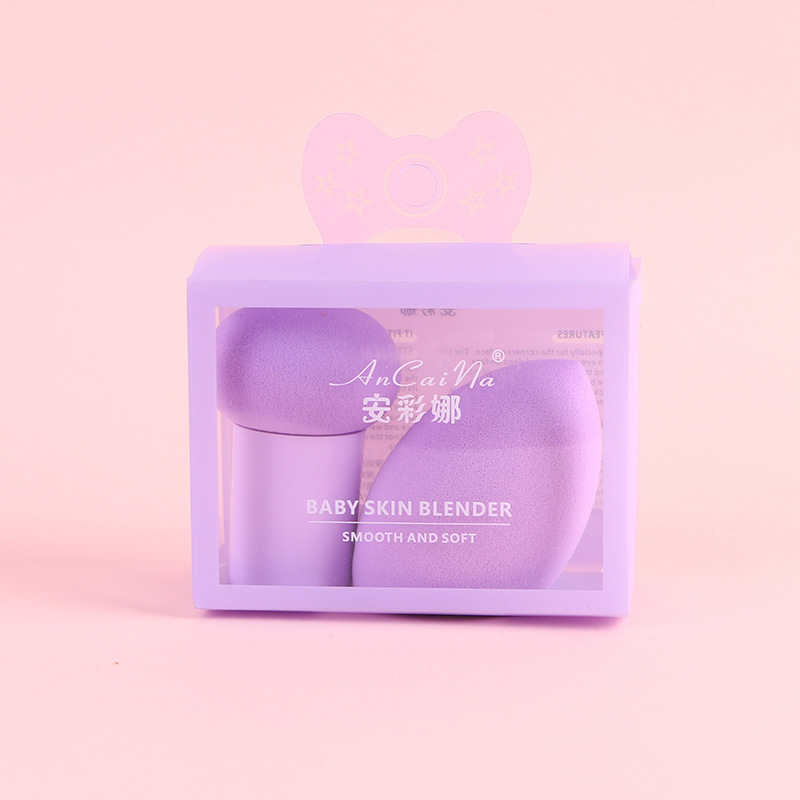 Kit esponjas de maquillaje diseñadas para una aplicación suave. (MORADO)