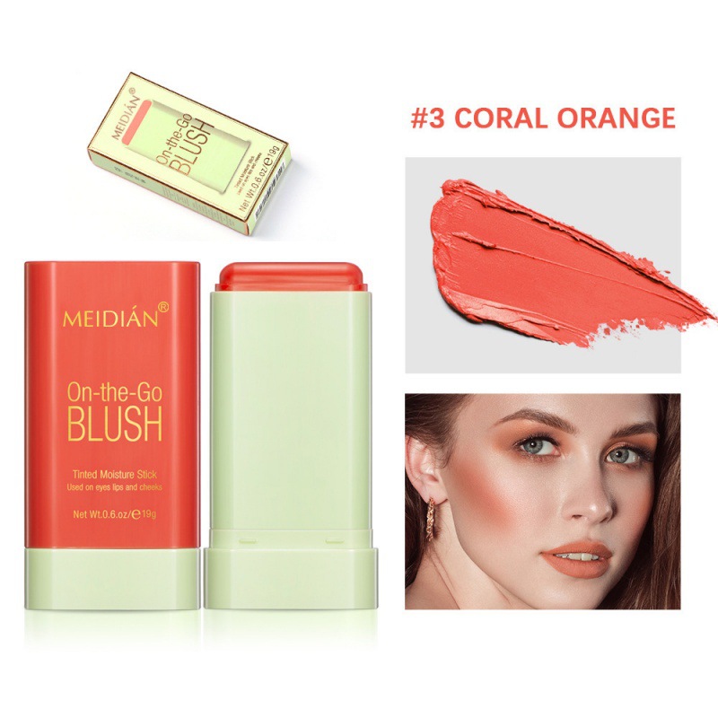 Barra hidratante para mejillas labios e incluso ojos. (#03 CORAL ORANGE)
