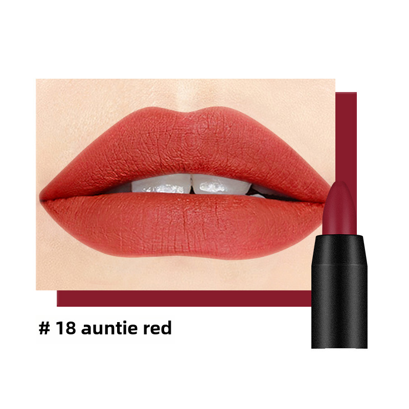 Lápiz labial mate. (#18 AUNTIE RED)