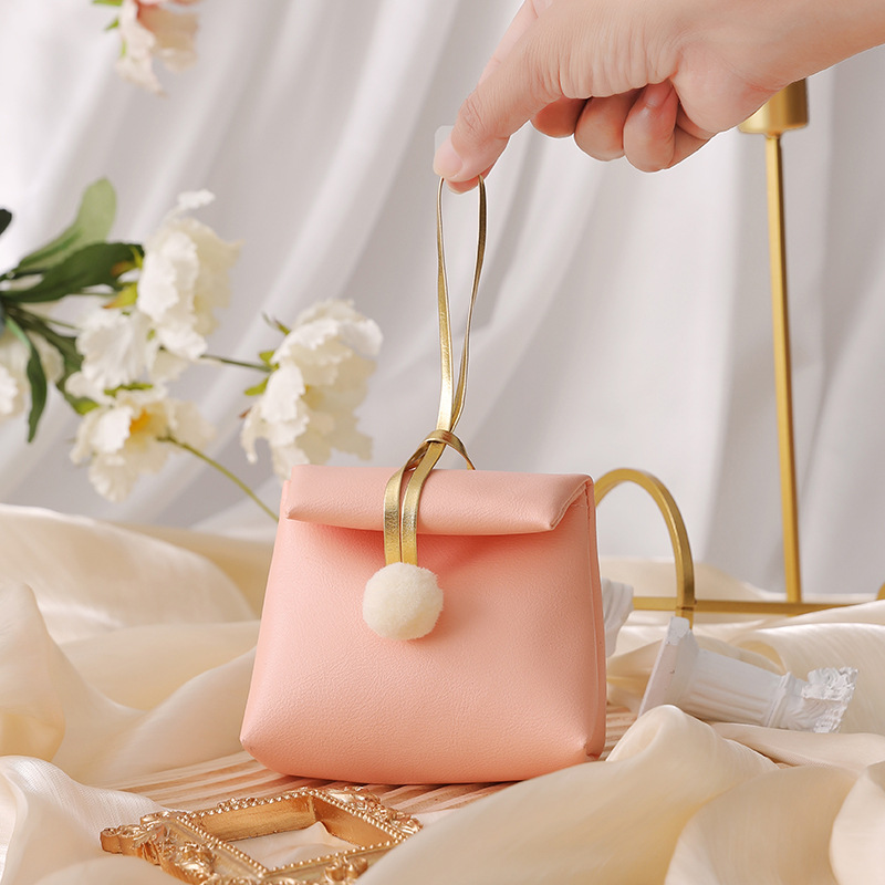 Bolsa de cuero (13X11.5X5) ROSADO