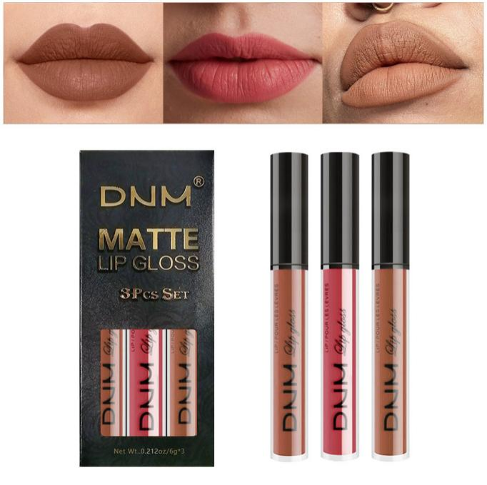 Juego de 3 brillos labiales mate (#09)