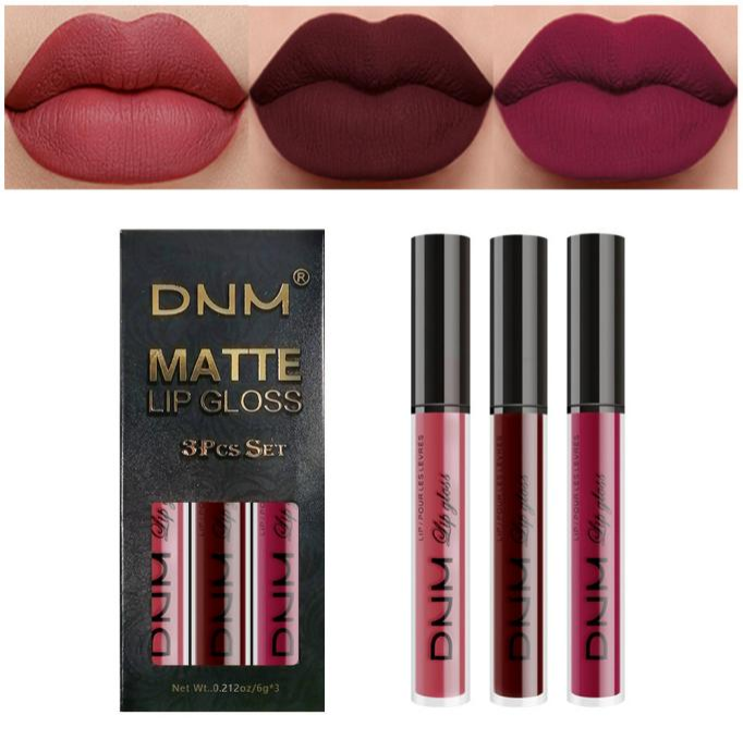 Juego de 3 brillos labiales mate (#06)