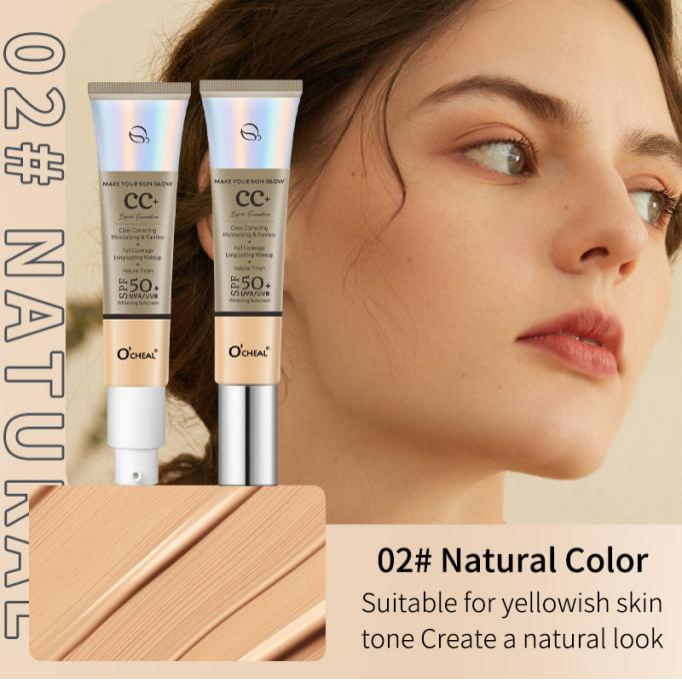Maquillaje hidratante de cobertura total Base de maquillaje CC en crema