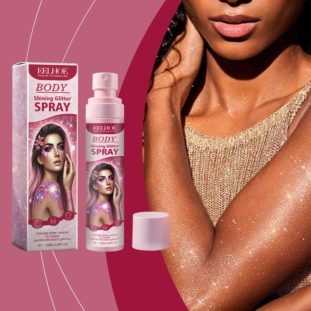 Spray con brillos para el cuerpo
