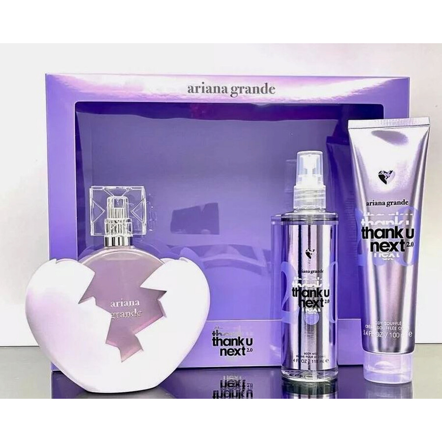 SET ARIANA GRANDE THANK U NEXT 2.0 WOMEN  ( 3 PC )3.4 OZ  EDP SP / 3.4 OZ BODY SOUFFLE / 4.0 OZ BODY MIST