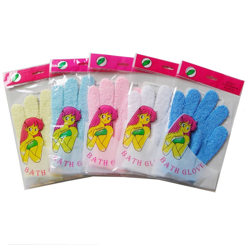 Guantes de baño de nailon de cinco dedos