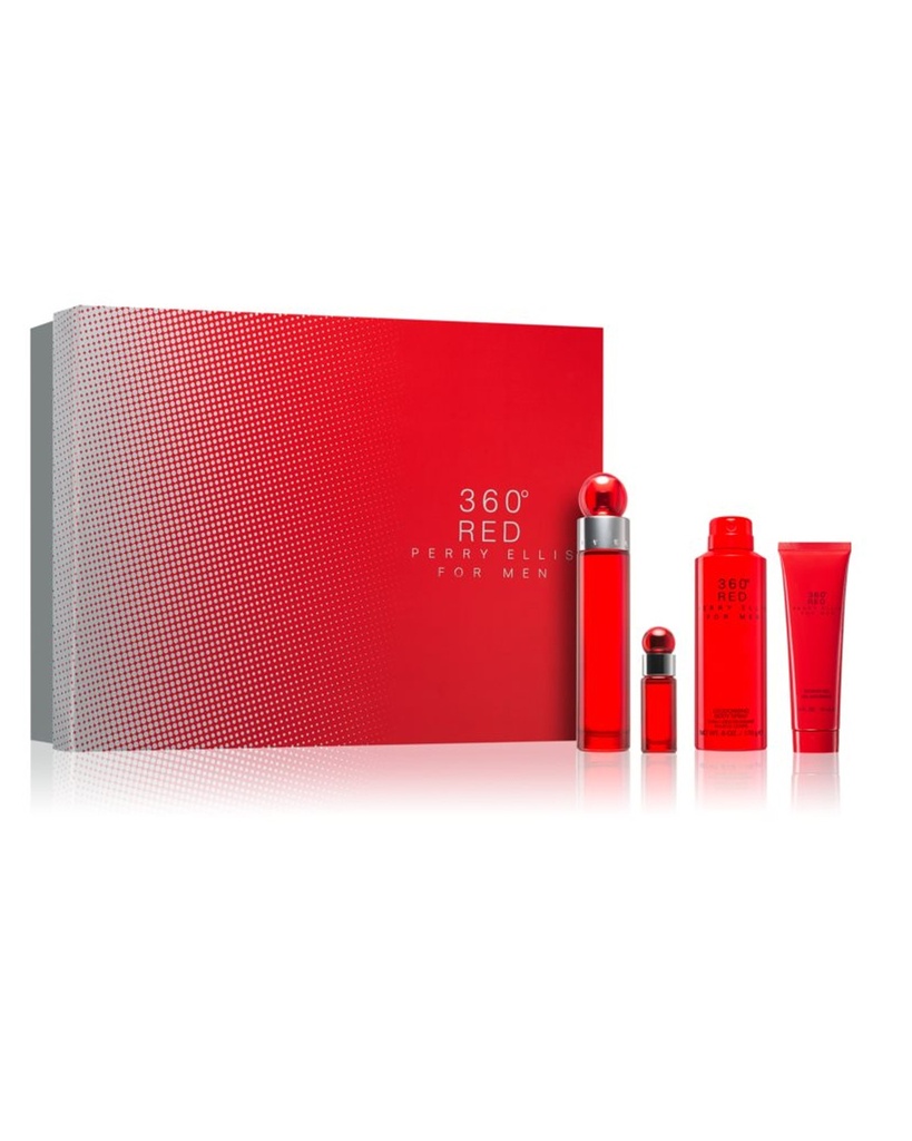 360 RED SET 4p 3.4oz M EDT SPRAY