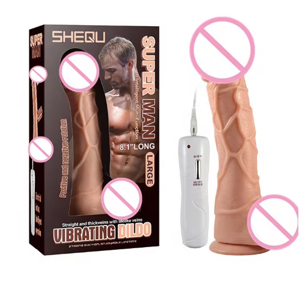 Dildo vibrador con copa de  succion con control remoto talla M y L