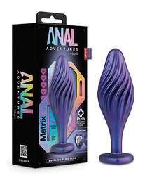 [819835028888] Blush Anal Adventures Matrix Swirling Bling Plug - Sapphire