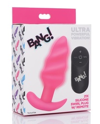 [848518039743] Bang! Vibrating Butt Plug w/Remote Control - Pink