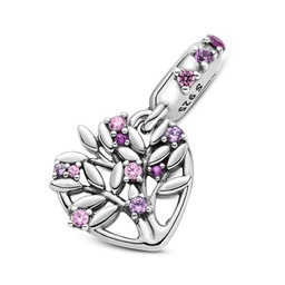 [2874090350] Charm Colgante Árbol Genealógico de Corazón Rosa