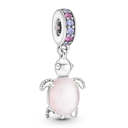 [2874530325] Charm Colgante Tortuga Marina Cristal de Murano Rosa