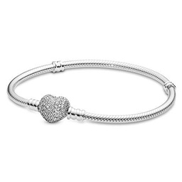 Pulsera con cierre de corazón en pavé