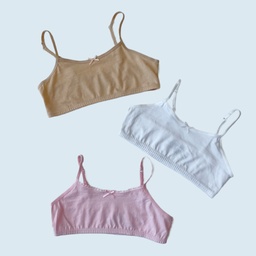 3 bralette de algodón para niña