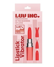 [663546904357] Luv Inc. Lipstick Vibrator w/4 Heads - Coral