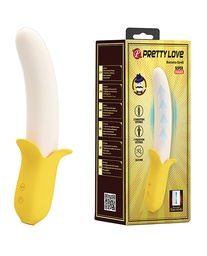 [6959532327205] Pretty Love Banana Geek Thrusting Vibrator - Yellow