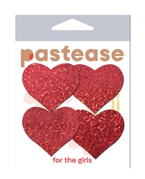 [785123871521] Pastease Premium Petites Glitter Heart - Red O/S Pack of 2 Pair