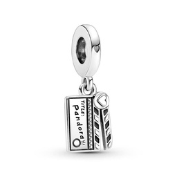 Colgante de plata de ley con claqueta de película y esmalte negro