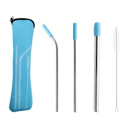 Juego Pajillas De Acero Inoxidable 5 Pzs