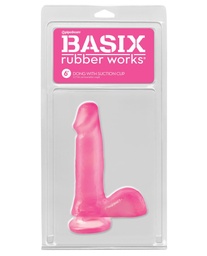 [603912283211] Basix Rubber Works 6&quot; Dong w/Suction Cup - Pink