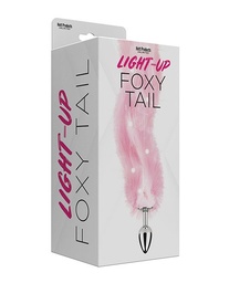 [818631034802] Foxy Tail Light Up Faux Fur Butt Plug - Pink