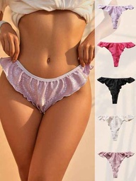 Tanga de lunares jacquard para mujer