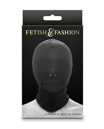 [657447108983] Fetish &amp; Fashion Zippered Mouth Hood - Black