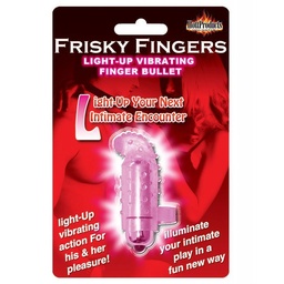 [818631027057] Frisky Finger Light Up Vibrating Finger Bullet - Magenta