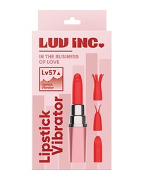 [663546904302] Luv Inc. Lipstick Vibrator w/4 Heads - Light Pink