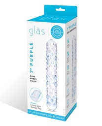 [4890808063583] Glas Purple Rose Nubby Glass Dildo