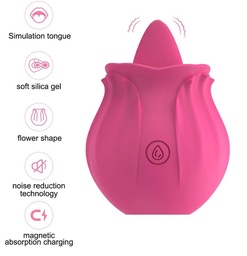 Vibrador estimulante en forma de rosa para el clictoris