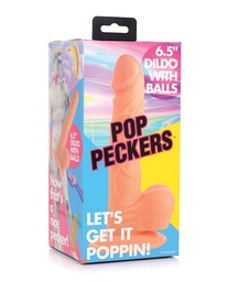 Pop Peckers 6.5" Dildo w/Balls - Light