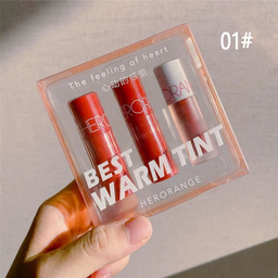 HERORANGE - Set de 3 mini labiales hidratantes mate, resistentes al agua y duraderos.