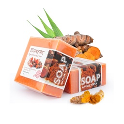 Jabón de aceite esencial de planta de cúrcuma.
